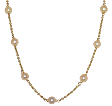 pearl and gold chain necklace