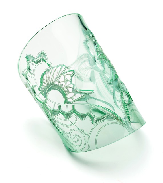 Glass Effect Laser Cut Acrylic Cuff, quirky and unusual designer jewellery