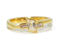 Asymmetrical unusual diamond engagement ring