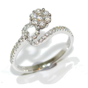 Diamond Flower loop encrusted engagement ring