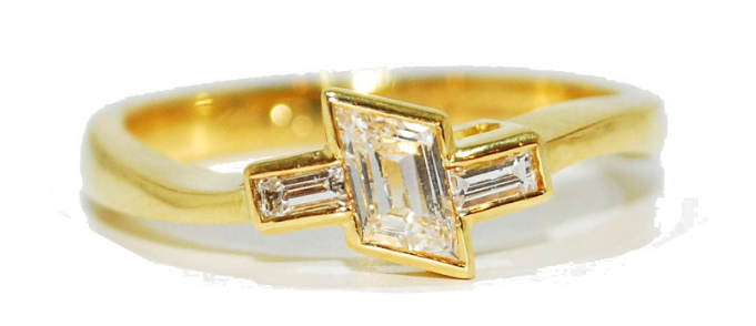 a-symetrical unusual diamond enagement ring