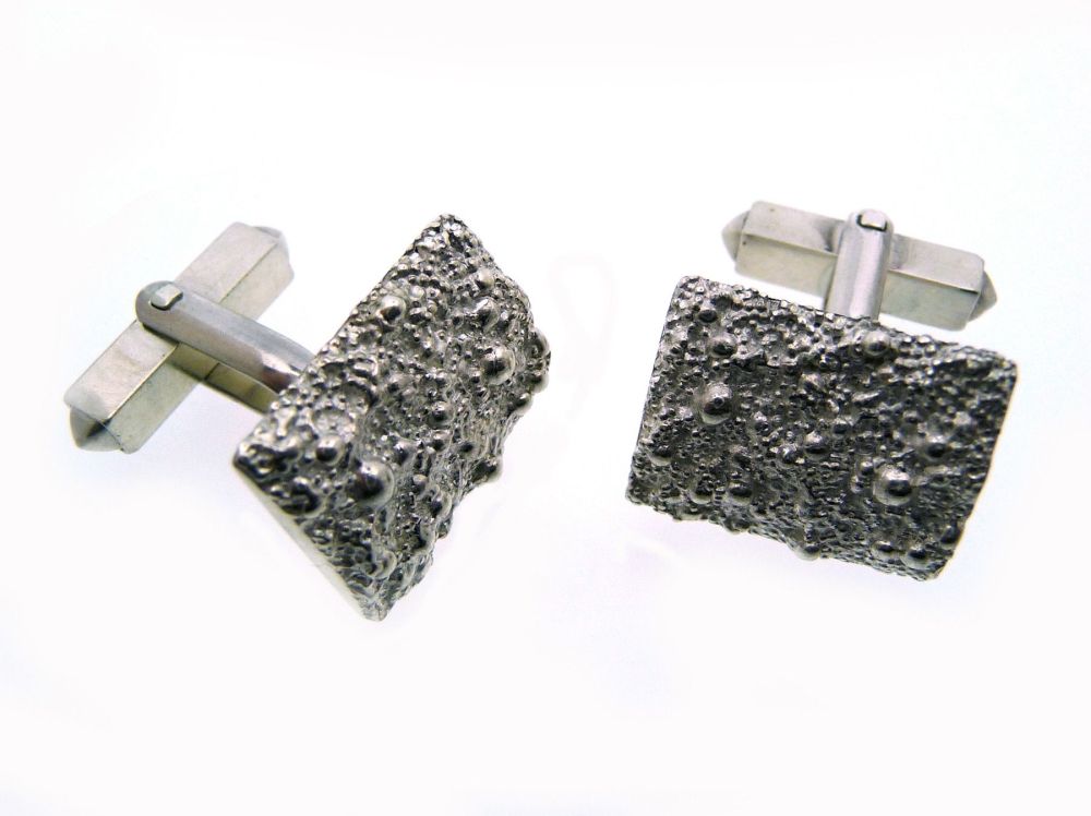 Small Silver Granulation Cufflinks