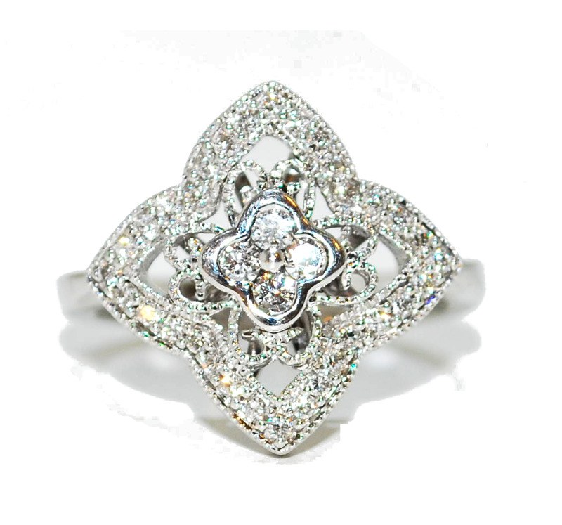 geo flower engagement ring