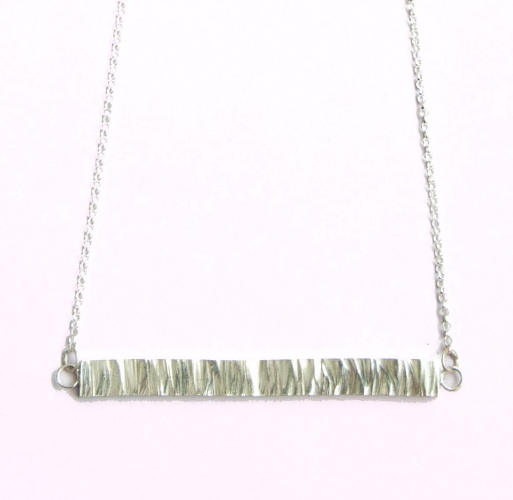 Contemporary Handmade Silver Bar Necklace