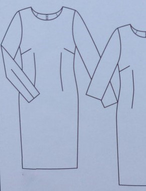 dress fitting - crop burda 7137 line drawing