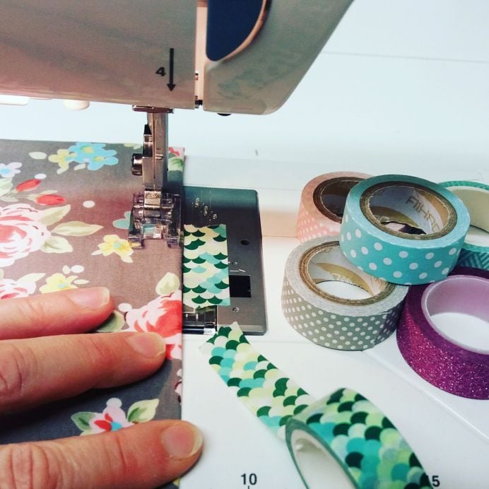 Sewing Tip - Washi Tape or Masking Tape on sewing machine as stitch guide