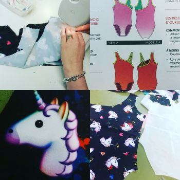 Tracianne leotard making in one to one sewing lessons. Sew In Brighton