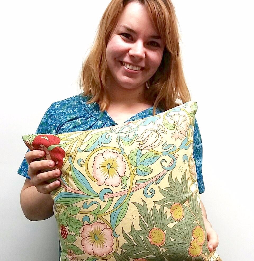 Cushion sewn in beginner class at Sew In Brighton sewing school