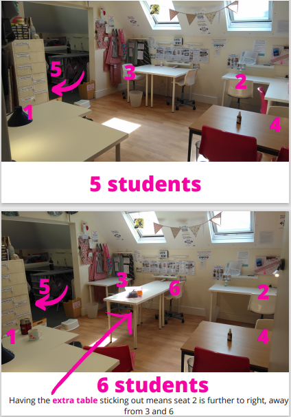 5 and 6 student classroom layouts