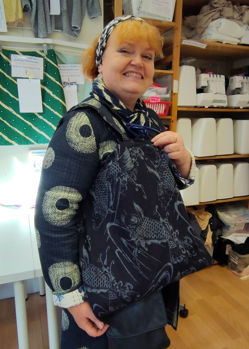 Helen made this Tote bag as a total beginner to sewing in Stitch Open sewing sessions at Sew In Brighton, East Sussex