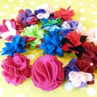 Hen Party felt flowers hen party pic may 2013 - small web size