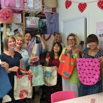 Bags sewn in beginner class at Sew In Brighton sewing school