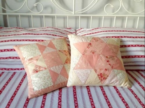 quilting crazy equilateral triangle star cushion by kate mcnab nov 2014