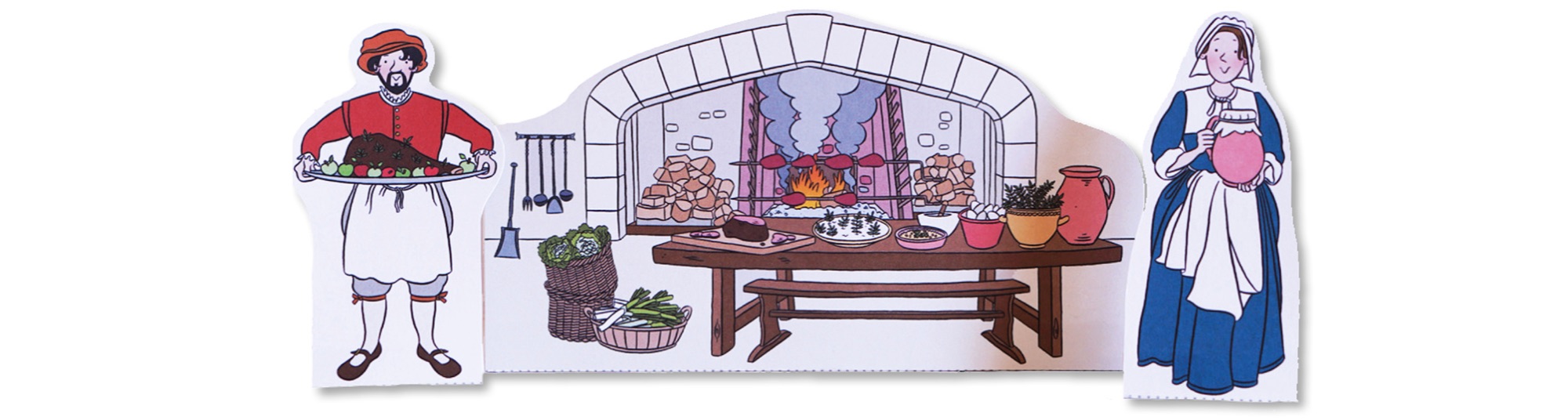 Blackbird Publishing Colouring Papercrafts Character Playset Tudor Kitchen