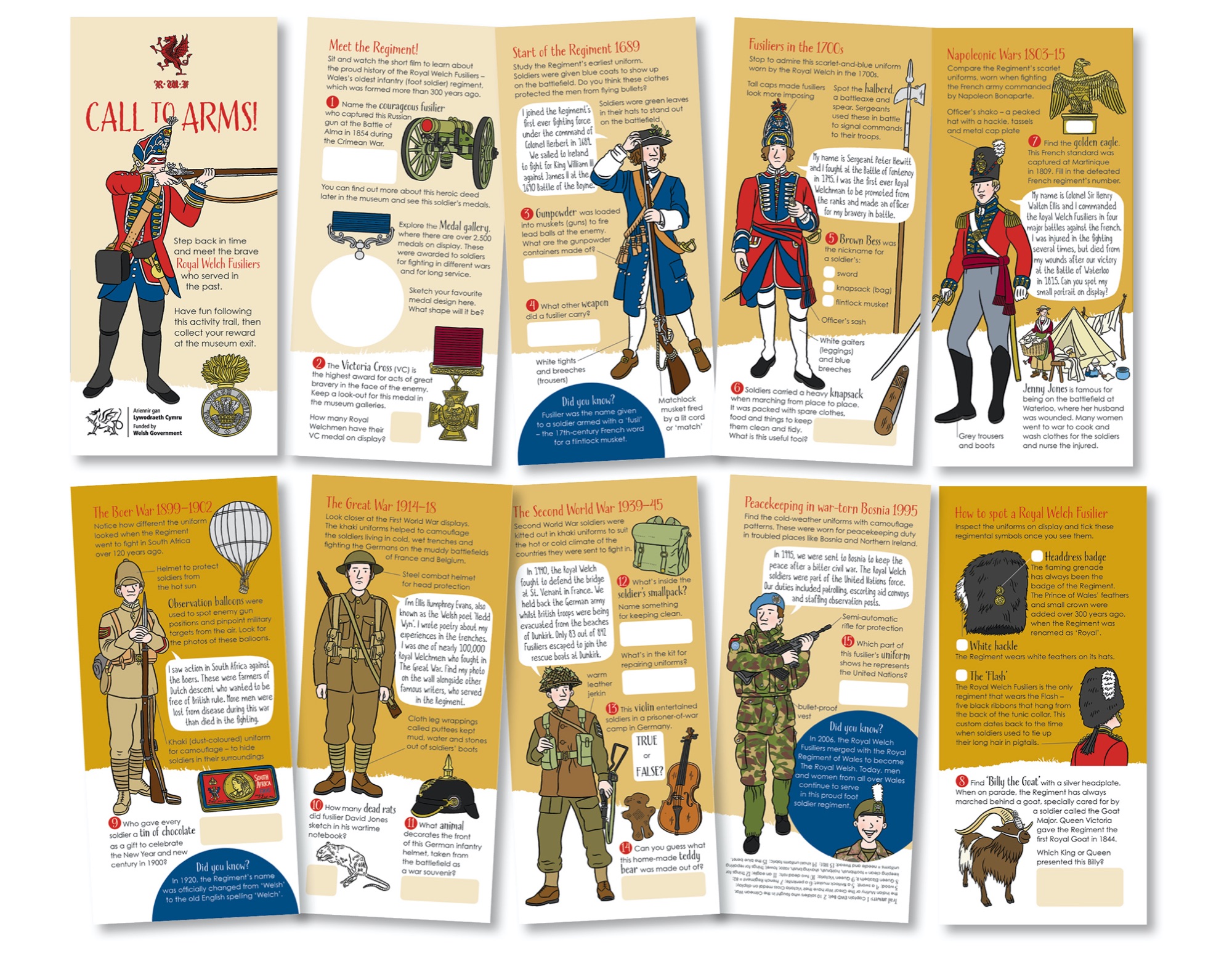 Blackbird Publishing The Royal Welch Fusiliers Museum children's fill-in activity trail