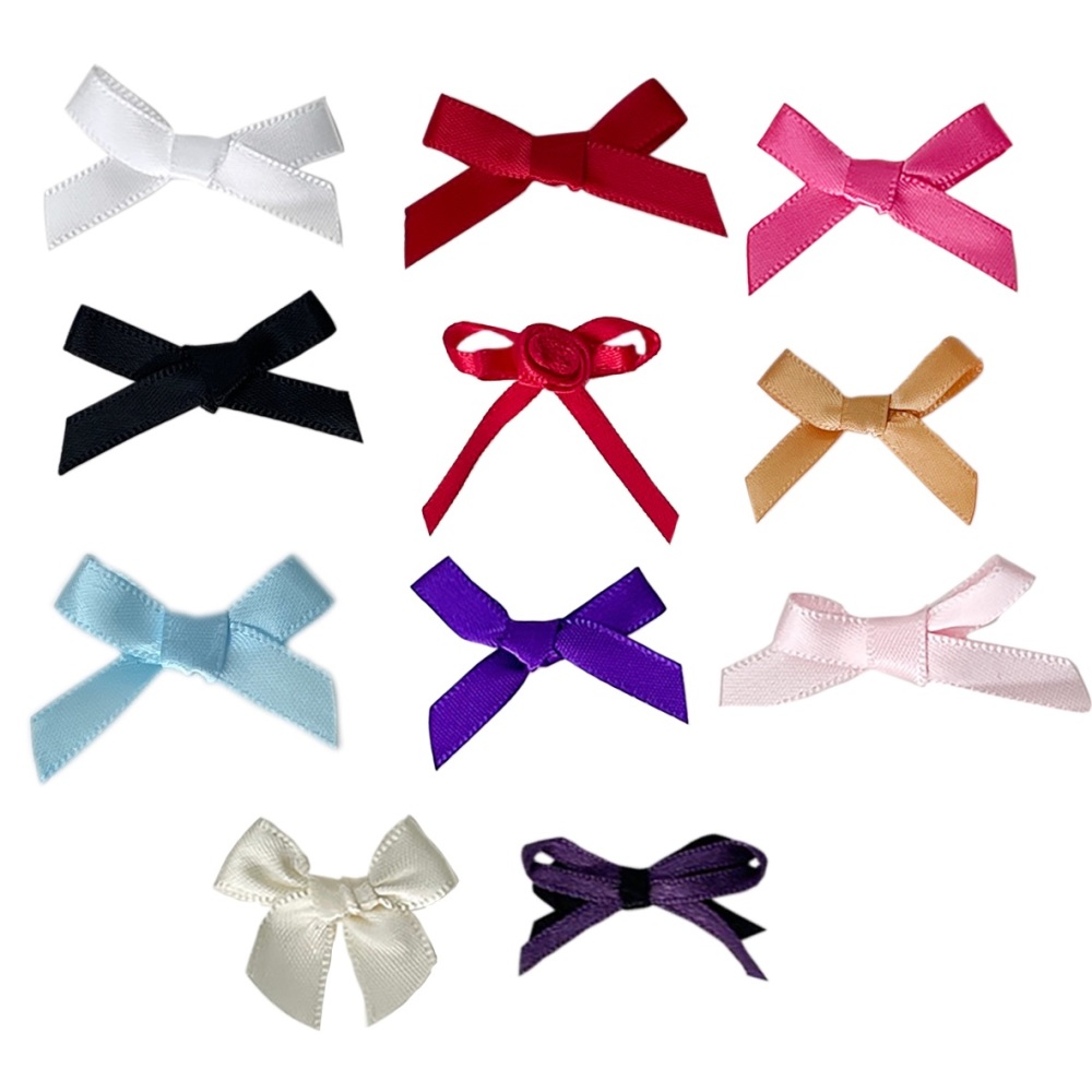 Satin ribbon bows - Red