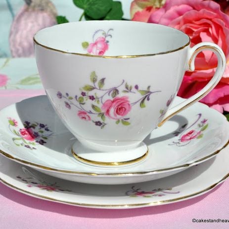 Collingwood Pink Roses Teacup Trio