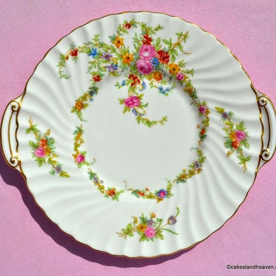 Minton Lorraine Vintage Bone China Earred Cake Plate