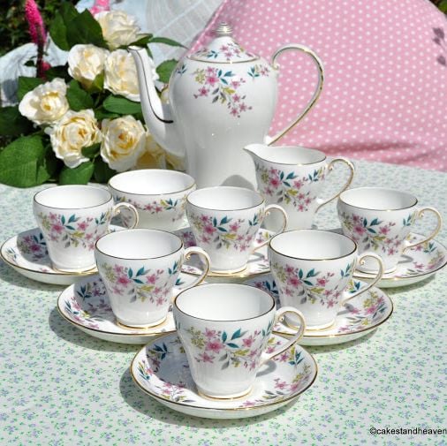 Royal Grafton Vintage Floral China Coffee Set c.1960's