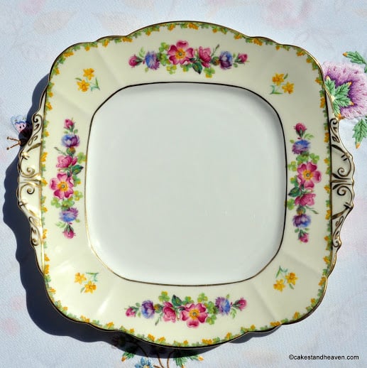 Paragon George VI Coronation Floral China Cake Plate c.1937