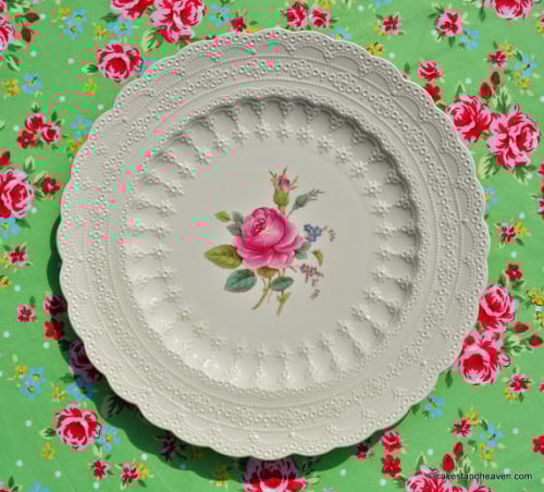 Spode's Billingsley Rose 27cm Embossed Creamware Plate c.1940s