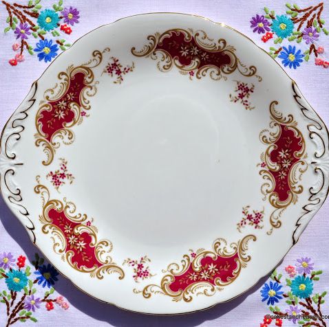 Paragon Majestic Red and Gold Fine Bone China Vintage Cake Plate
