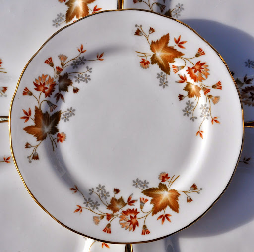 Colclough Avon Vintage Bone China Leaf Pattern Tea Plate - Stock 8