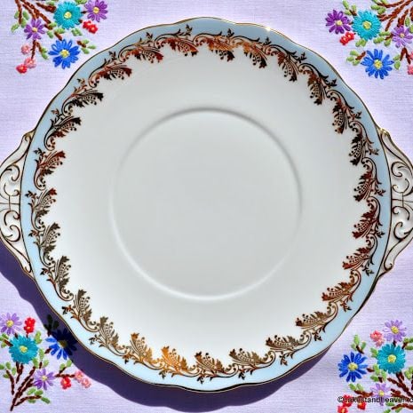 Royal Standard Blue and Gold Border Vintage Cake Plate