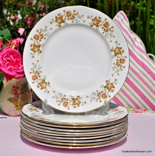 Colclough Avon Vintage Bone China Leaf Pattern Dinner Plate - Stock 6