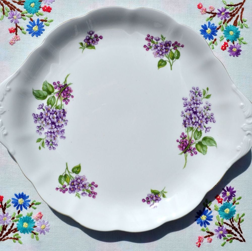 Richmond Lilacs Pattern Vintage Bone China Cake Plate