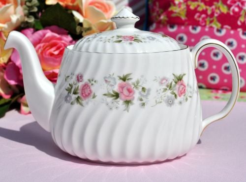 Minton Spring Bouquet Pink Floral China Teapot