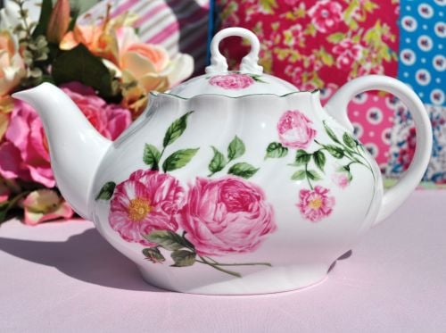 Queen's Rosina China Mottisfont Roses National Trust Teapot