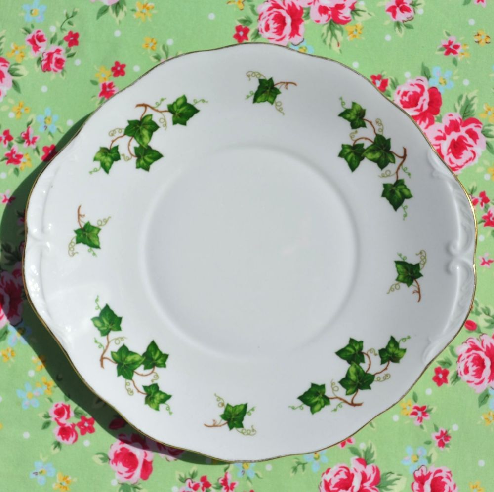 Colclough Green Ivy Vintage China Cake Serving Plate
