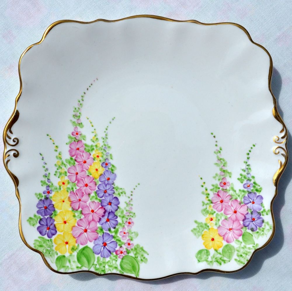 Art Deco Hollyhock Cake Plate by Chapmans c.1930s