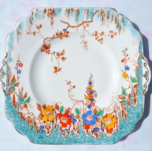 Duchess Floral Hand Painted Vintage Cake Plate c.1920s