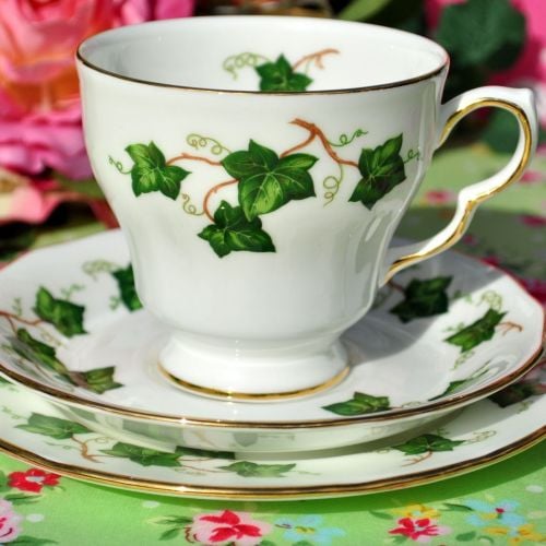 Colclough Ivy Leaf Teacup Trio with Round Tea Plate
