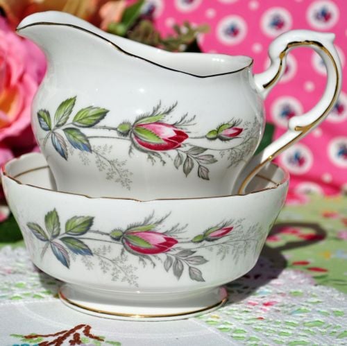 Paragon Bridal Rose Vintage China Milk Jug and Sugar Bowl