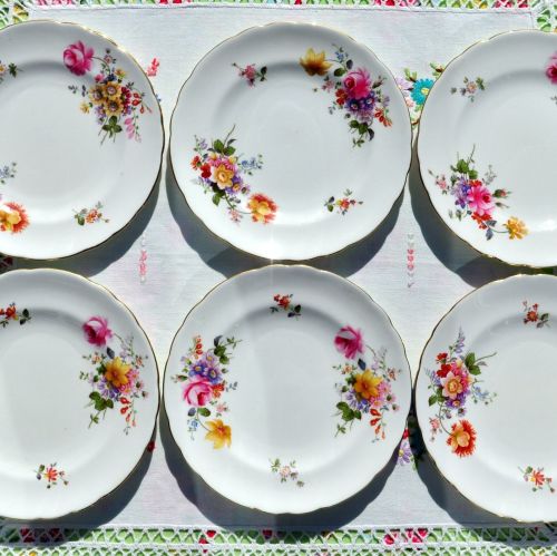 Royal Crown Derby Posies Set of Six 16cm Tea or Side Plates