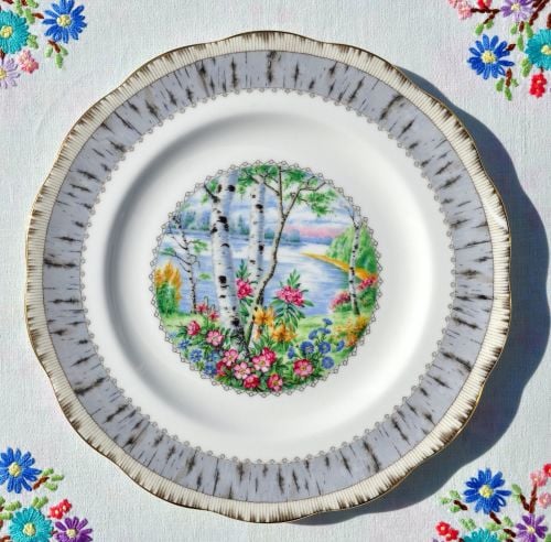 Royal Albert Silver Birch Vintage Bone China 20cm Plate