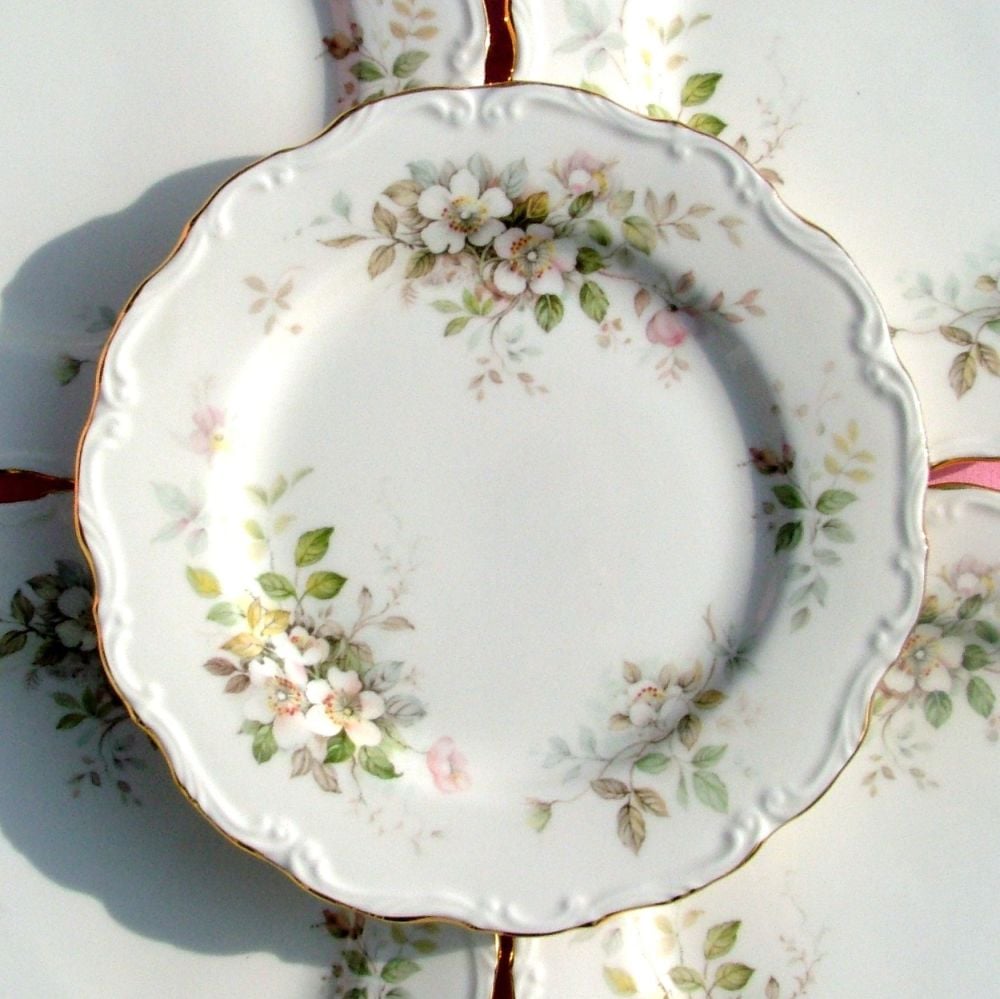 Royal Albert Haworth Set of Six Vintage Bone China 20cm Plates c.1982+