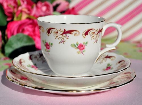 Crown Staffordshire Wentworth Vintage China Teacup Trio