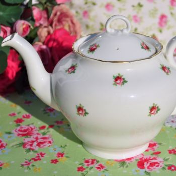 Adderley Ditsy Pink Roses Vintage China Teapot c.1950s