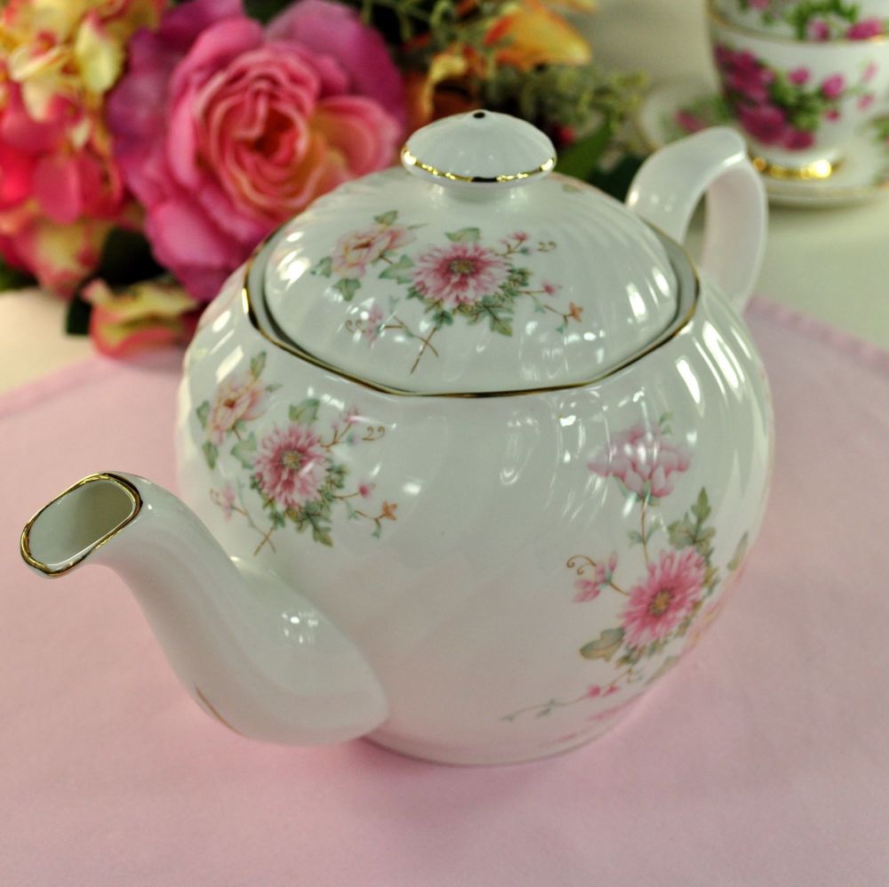 Royal Kendal Pastel Floral Large China Teapot