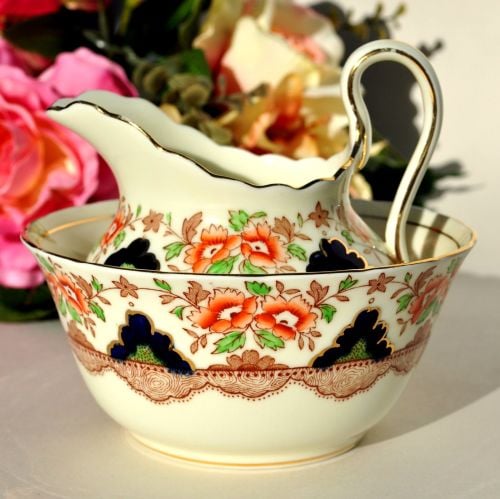 Plant Tuscan Imari Style Sugar Bowl and Creamer c.1936+