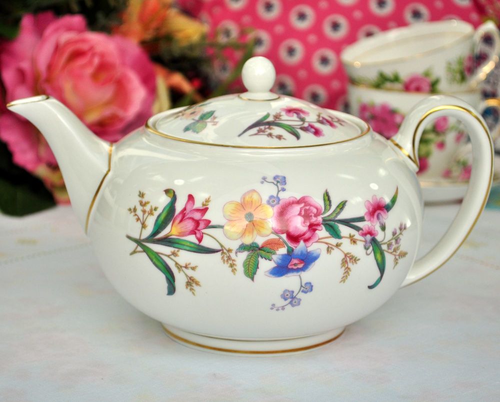 Wedgwood Devon Sprays Bone China Teapot c.1950s