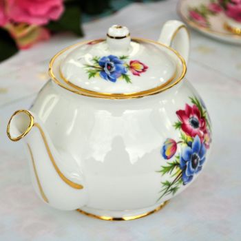 Duchess Anemones Vintage Bone China Teapot