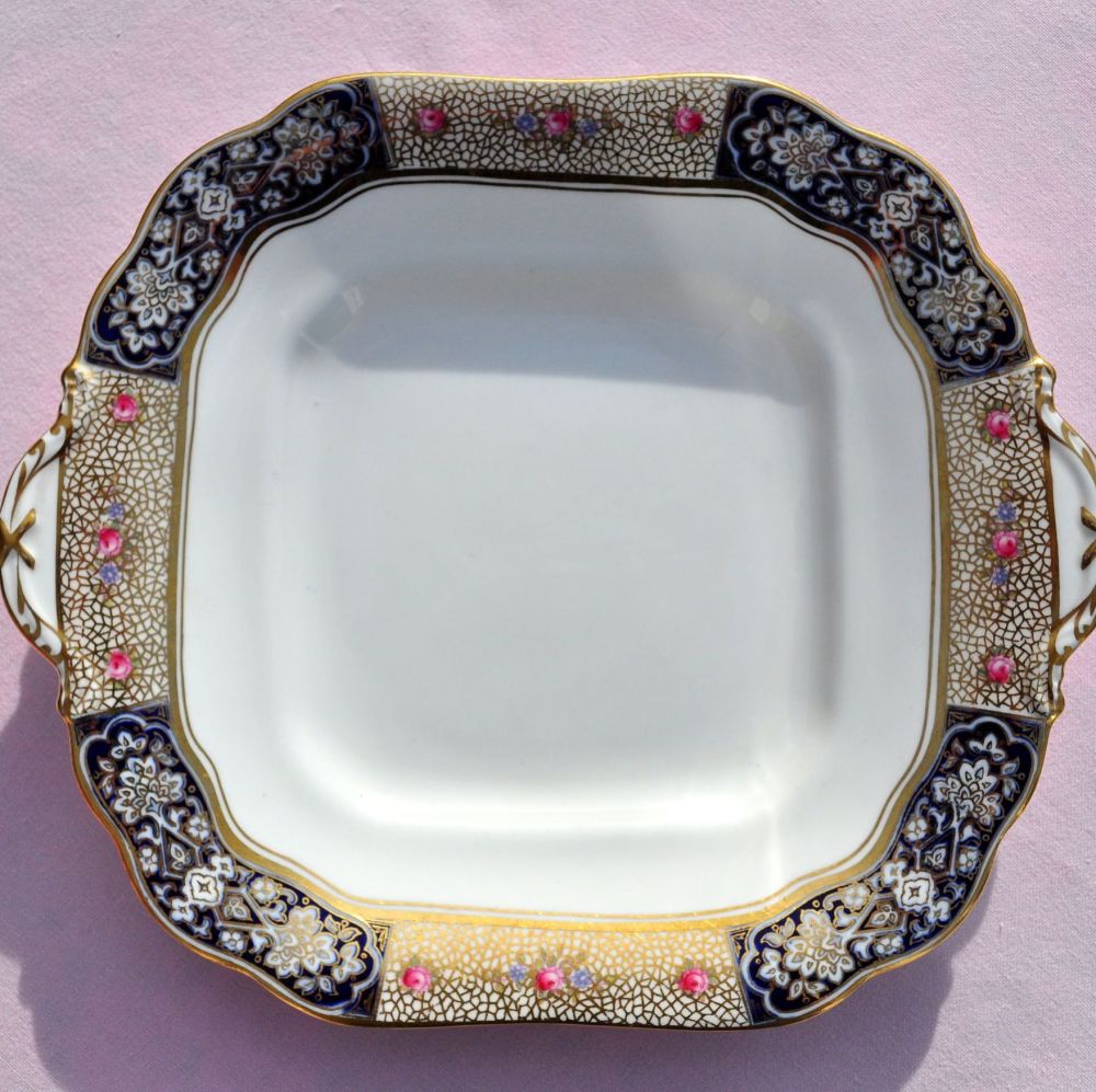 Aynsley Roses and Gold Lace Cake Plate c.1930s