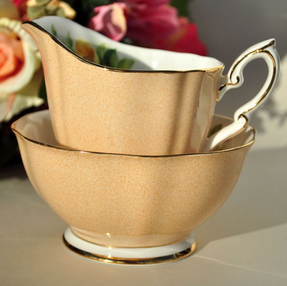 Royal Standard Wild Rose Fine China Milk Jug and Sugar Bowl