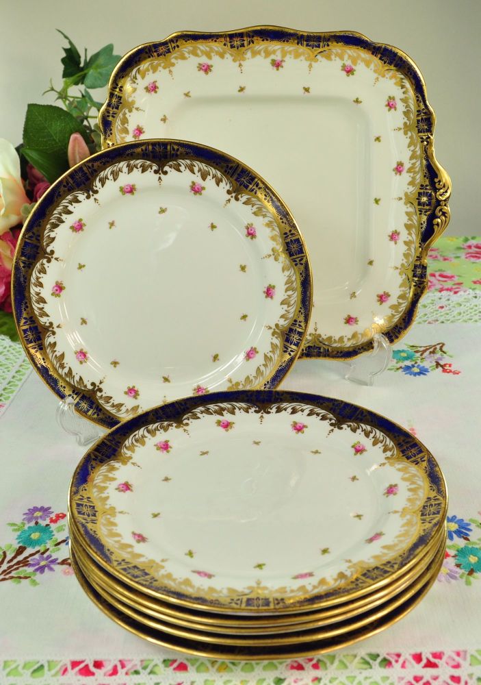 Antique Paragon Star China Cake or Sandwich Serving Set c.1913+