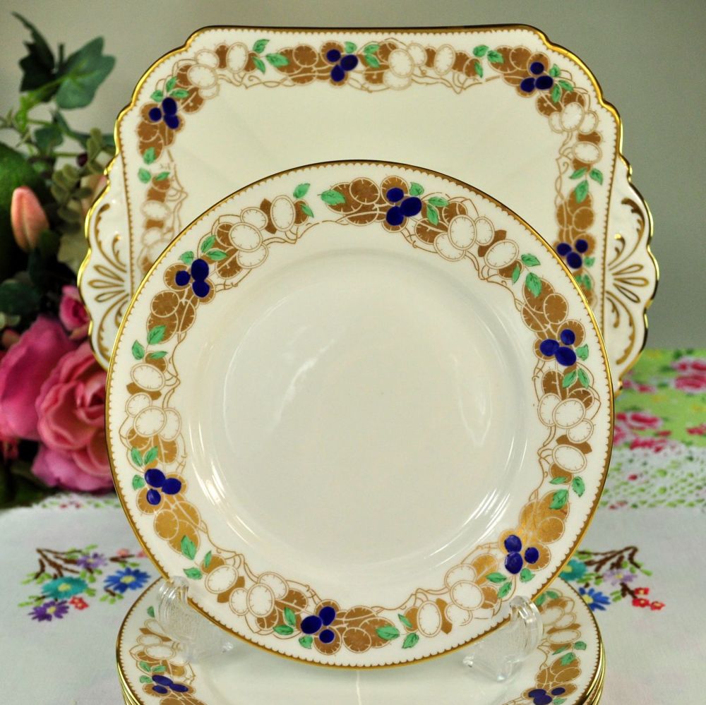 Shelley Art Deco Cake Plates Serving Set c.1925+